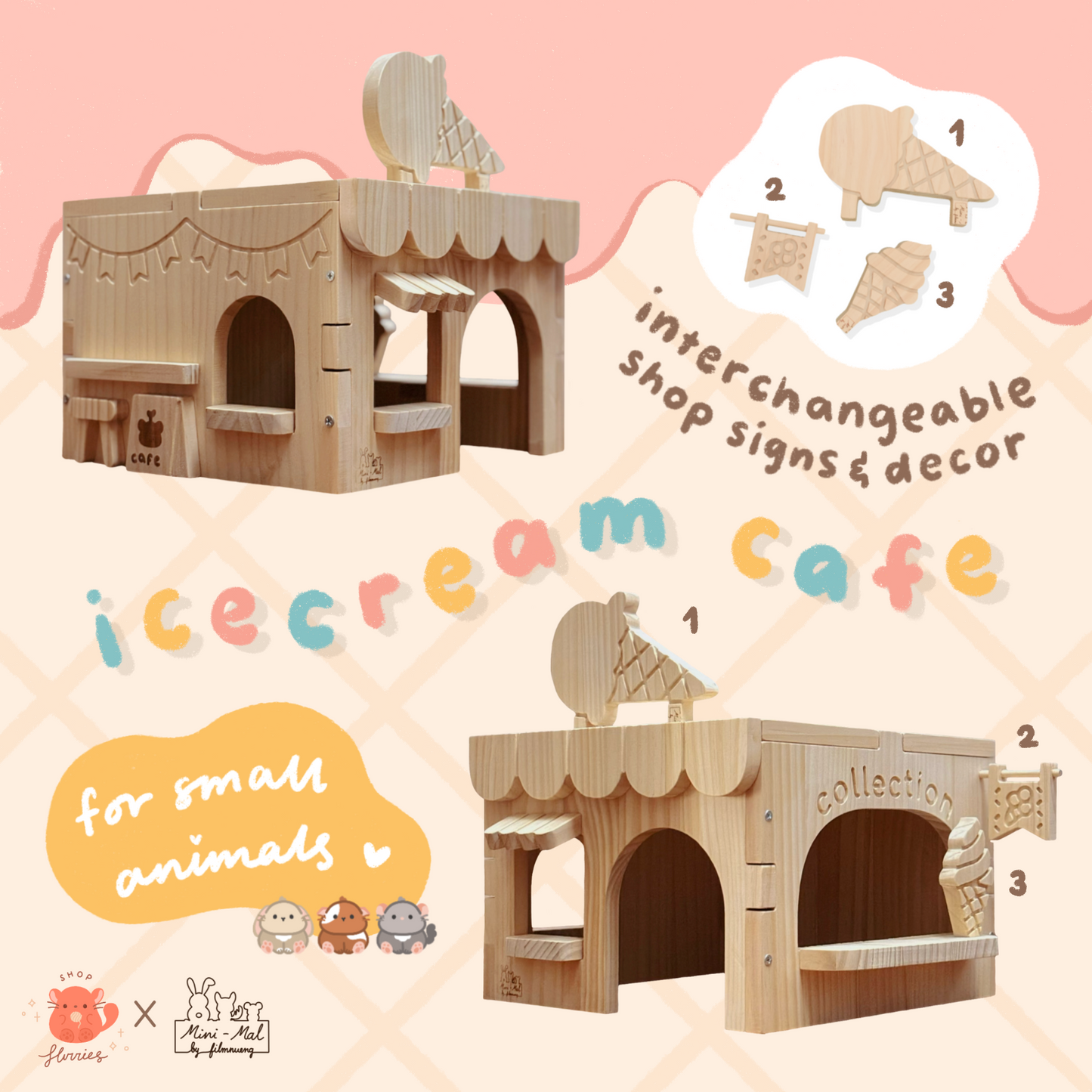 *NEW* Mini-mal Ice Cream Cafe (Large) -Bunny Size-