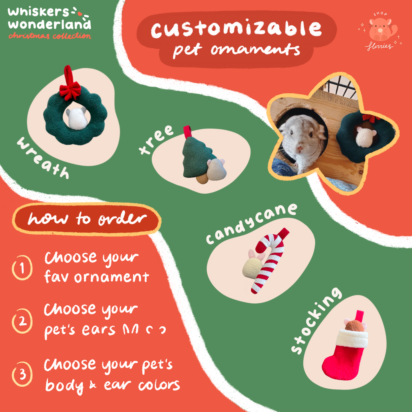 Whiskers Wonderland: Customizable Pet Fleece Ornaments