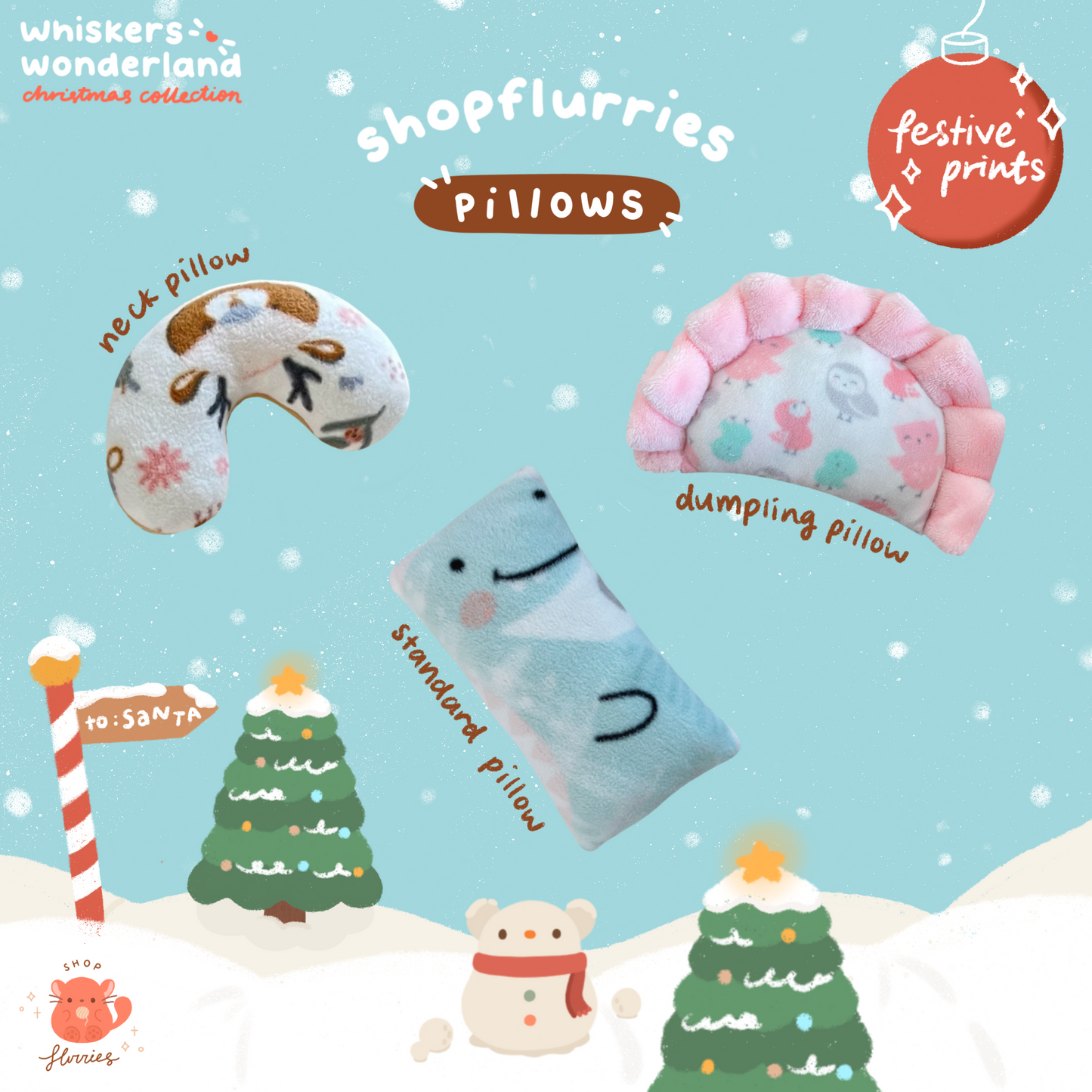 Whiskers Wonderland: Festive Fleece Pillows