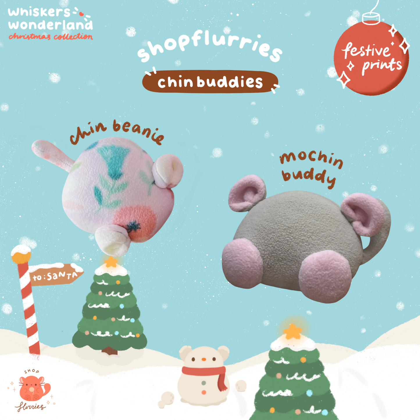 Whiskers Wonderland: Festive Chin Buddies