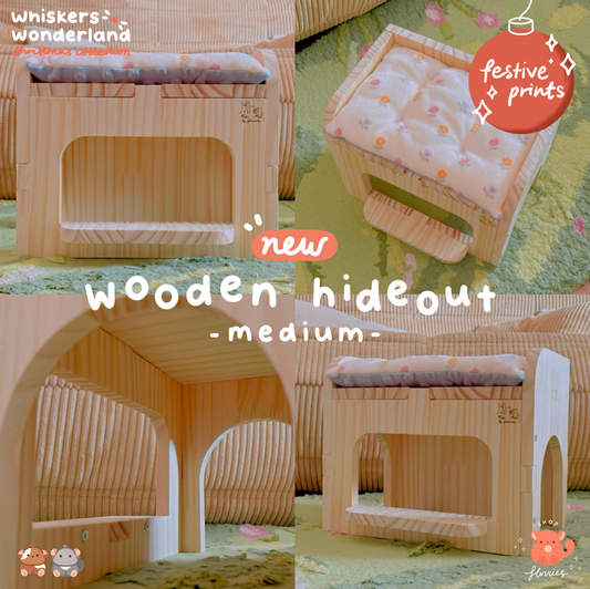 Whiskers Wonderland: Festive Wooden Hideout (M)