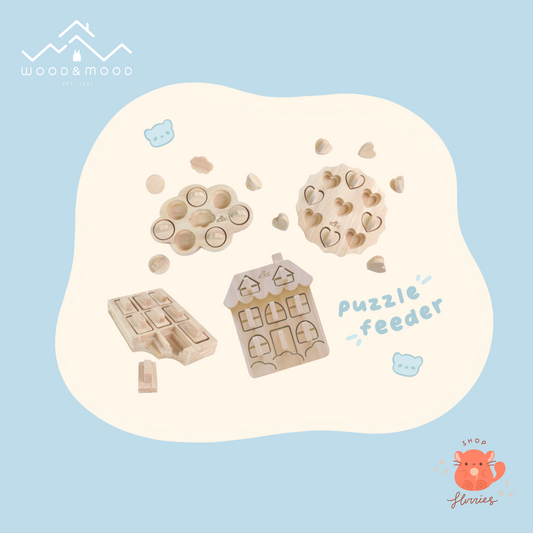 Wood & Mood: Interactive Treats Puzzle Feeder