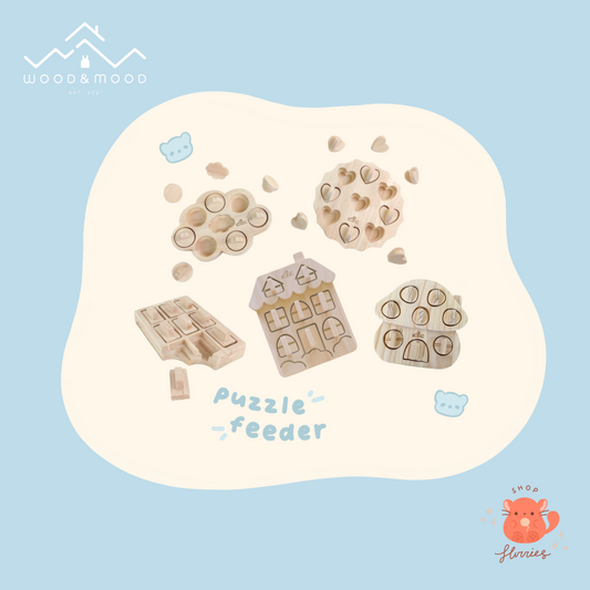 Wood & Mood: Interactive Treats Puzzle Feeder