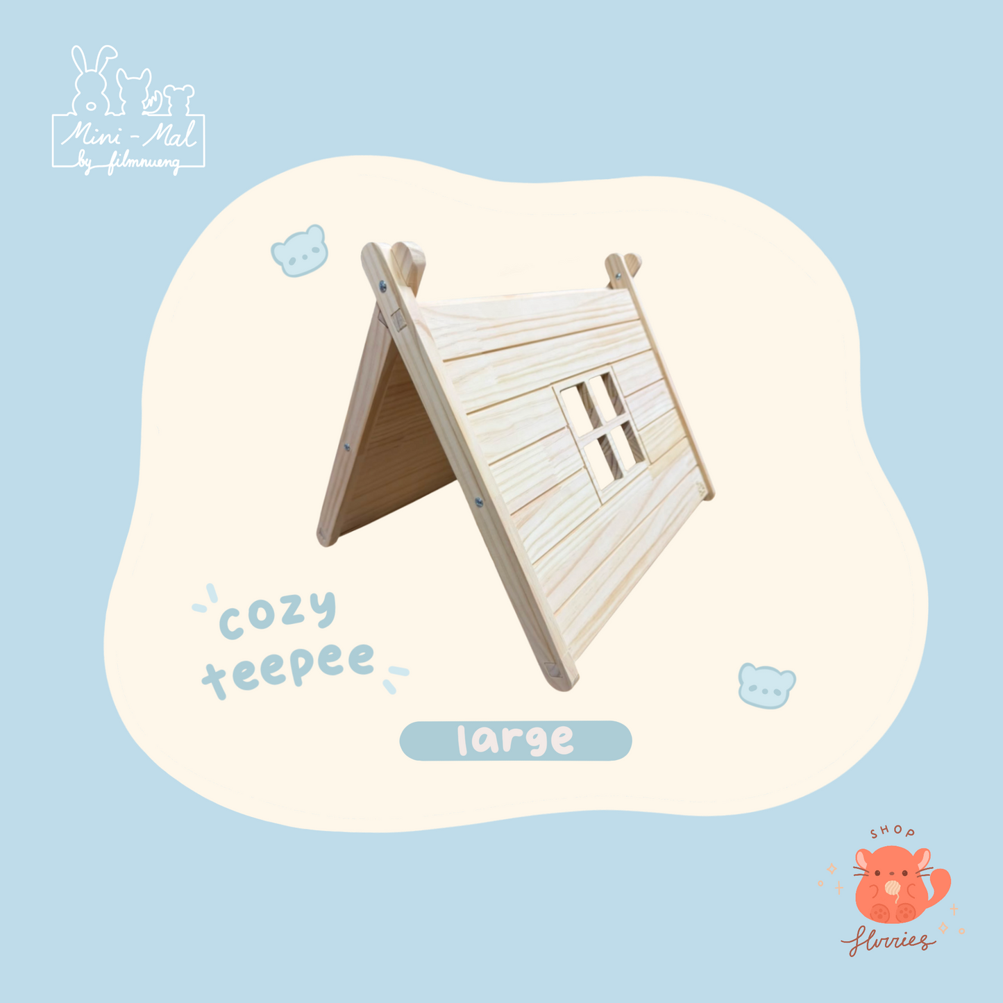 *NEW* Mini-mal Cozy Teepee (Large) -Bunny Size-